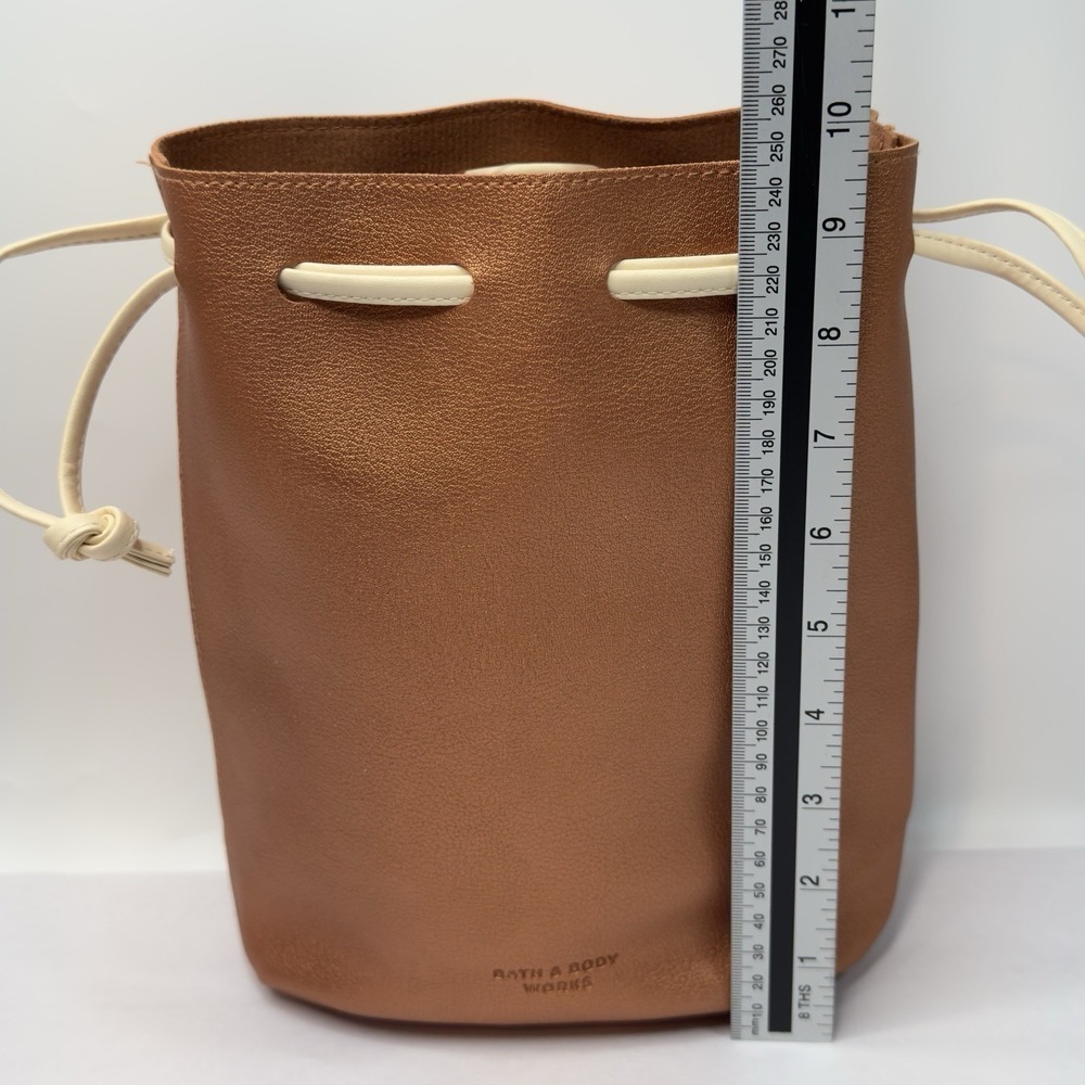 Bath Body Bath metallic penny copper color with Tan Drawstring Bag - Picture 10 of 16